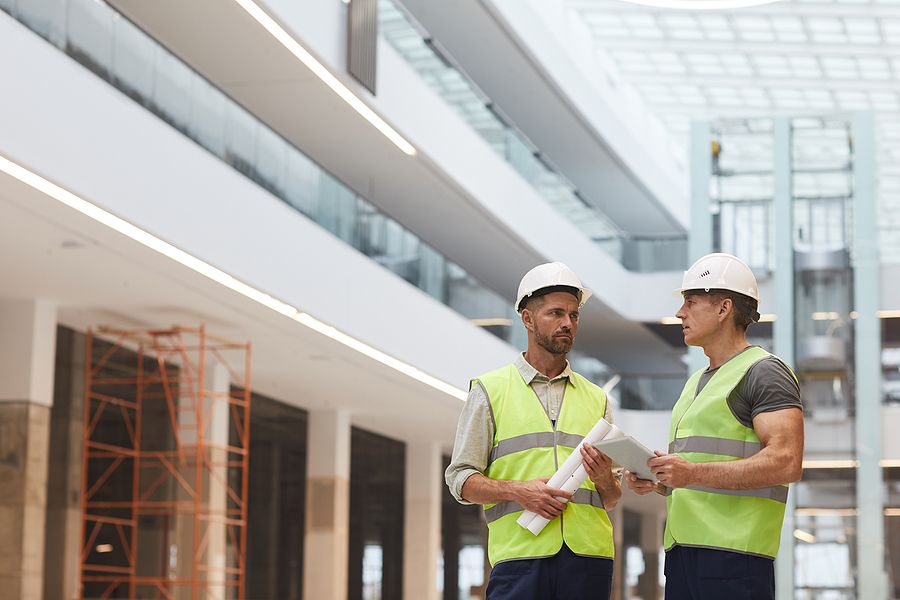 commercial handyman in Wichita inspecting office building