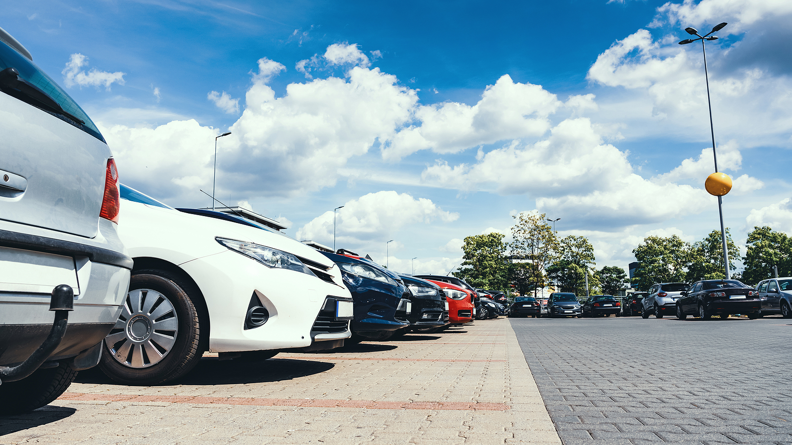 Parking car. Empty road asphalt background. Car lot parking space in underground city garage. Interior underground carpark.